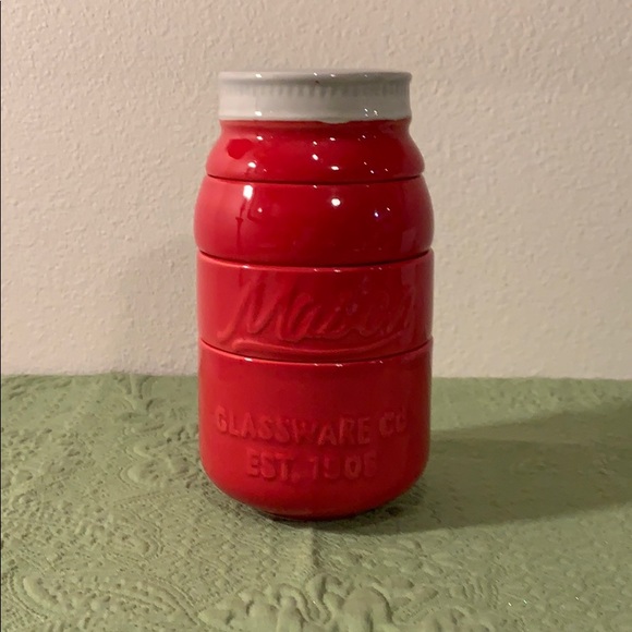 Cost Plus World Market Other - Red Ceramic Mason Jar Measuring Cup Set LIKE NEW